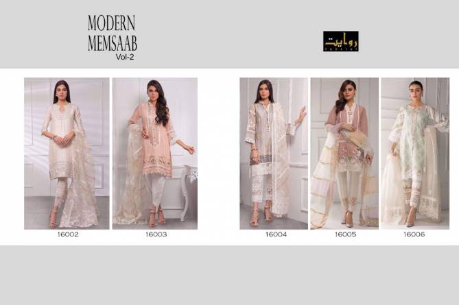 Rawayat Modern Memsaab 2 Latest festive Wear Top Pure Jam Cotton With Embroidered Pakistani Salwar Suits Collection